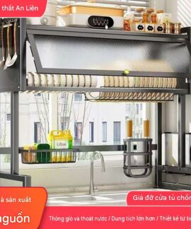 Tủ úp bát đĩa chống bụi có cửa, dài 65–105 cm, một cửa hoặc hai cửa, đen/trắng