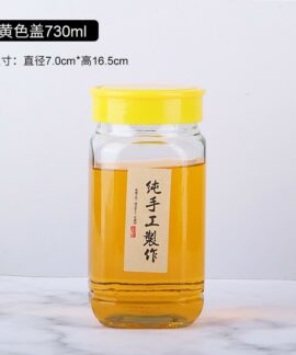 Chai Thủy Tinh Bát Giác Đựng Mật Ong Nắp Màu