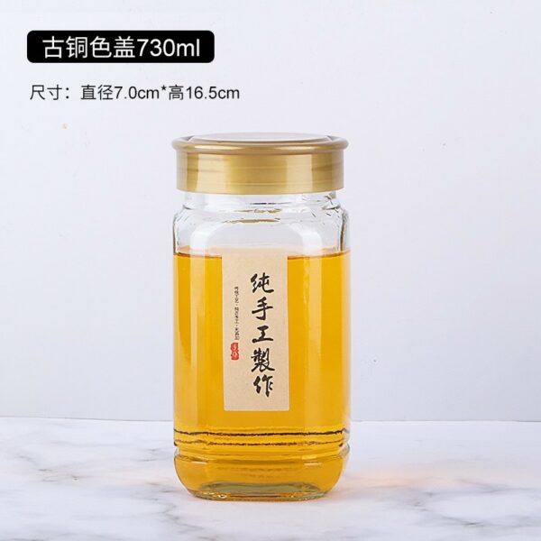 Chai Thủy Tinh Bát Giác Đựng Mật Ong Nắp Màu