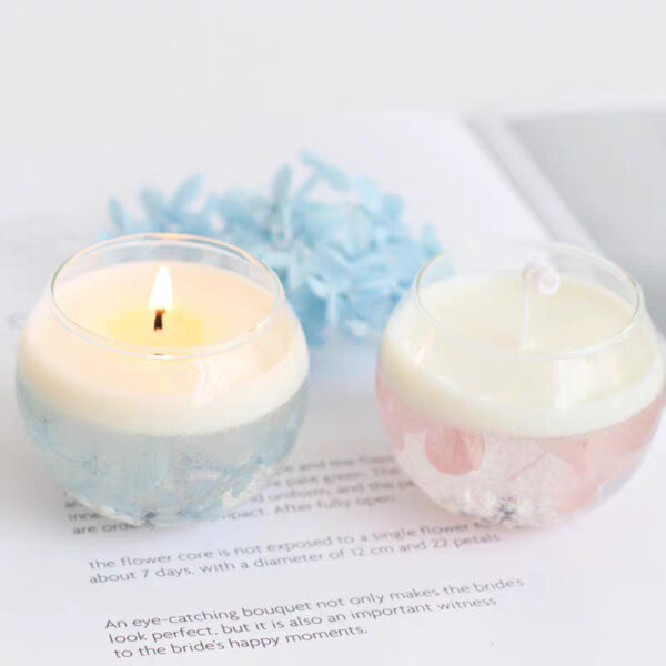 Ly Nến Thủy Tinh Dáng Cầu Xoay
