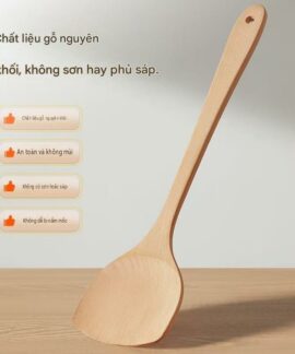 Vá xào gỗ tự nhiên 39 cm, chọn bản đóng túi hoặc hàng trần
