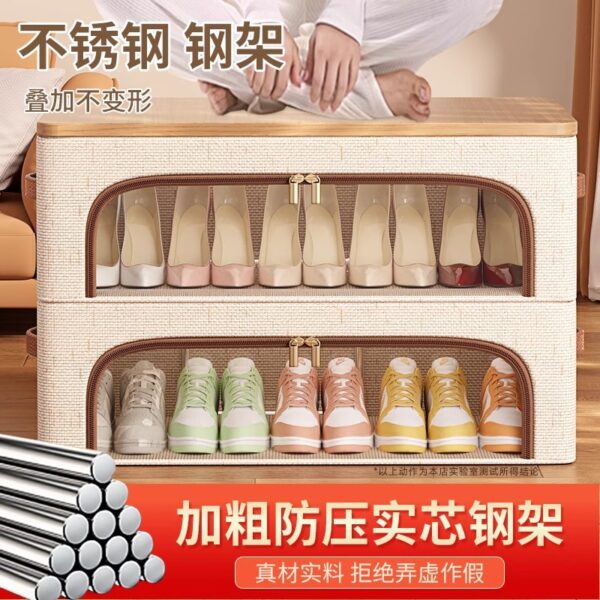 Hộp giày vải mở bên có cửa sổ