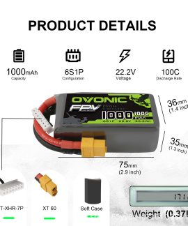 Pin LiPo drone Ovonic 4S 650 mAh XT30