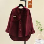 Áo nữ dáng dài cổ polo vải gân