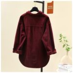 Áo nữ dáng dài cổ polo vải gân