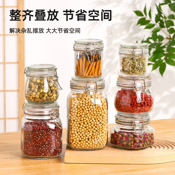 Hũ Thủy Tinh Khóa Cài Đựng Đồ Khô