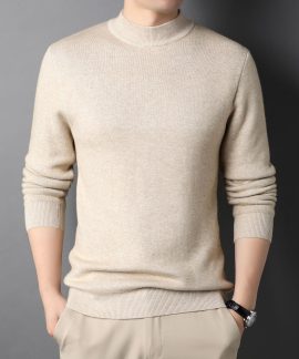 Áo len nam cổ lọ dệt kim ôm dáng