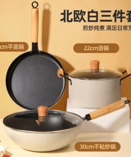 Bộ nồi chảo Bắc Âu màu trắng 1–3 món