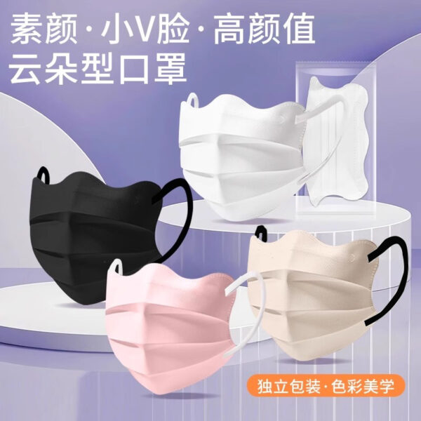 Khẩu trang y tế dáng chữ V nhiều màu