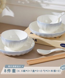 Bát đĩa sứ Rococo xanh chuyển sắc