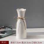 Bình hoa gốm sứ trắng bóng cao 20 cm