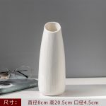Bình hoa gốm sứ trắng bóng cao 20 cm