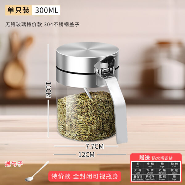 Bộ Hũ Thủy Tinh Gia Vị Tay Cầm Inox