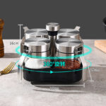 Bộ Hũ Thủy Tinh Gia Vị Tay Cầm Inox