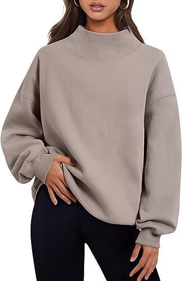 Áo sweatshirt nữ cổ cao lót nỉ