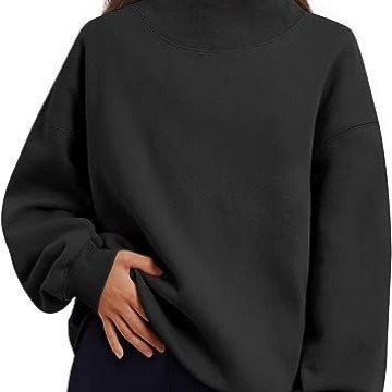 Áo sweatshirt nữ cổ cao lót nỉ