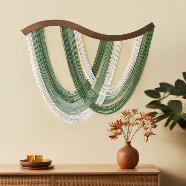 Thảm treo tường ván cong tua rua 80 × 60 cm
