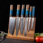 Dao bếp thép Damascus VG10 cán nhựa vân cá, 9 kiểu