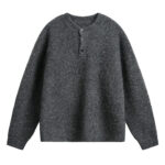Áo dệt kim nam cổ Henley dáng rộng