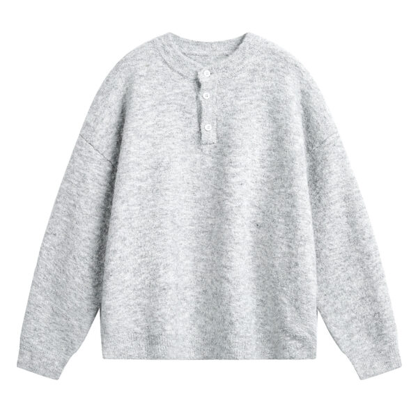 Áo dệt kim nam cổ Henley dáng rộng