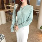 Áo cardigan dệt kim cài cúc nữ