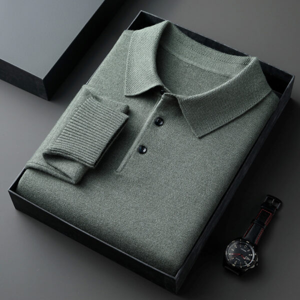 Áo Polo len nam cổ bẻ tay dài dày mã 8253
