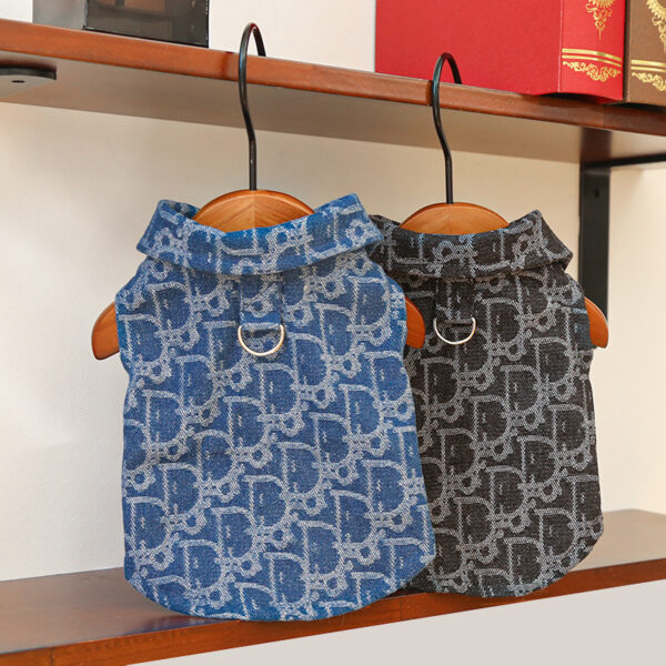 Áo Denim Dệt Hoa Cho Chó Mèo