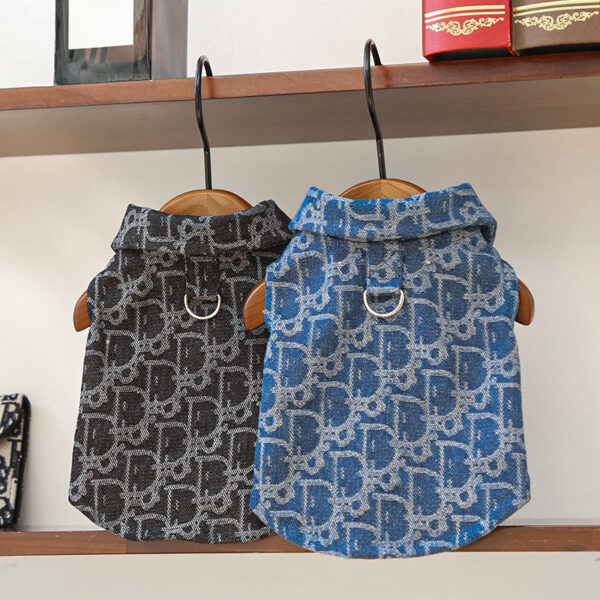 Áo Denim Dệt Hoa Cho Chó Mèo