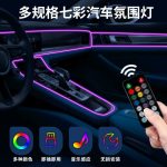 Bộ đèn sợi quang nội thất ô tô bảy màu USB