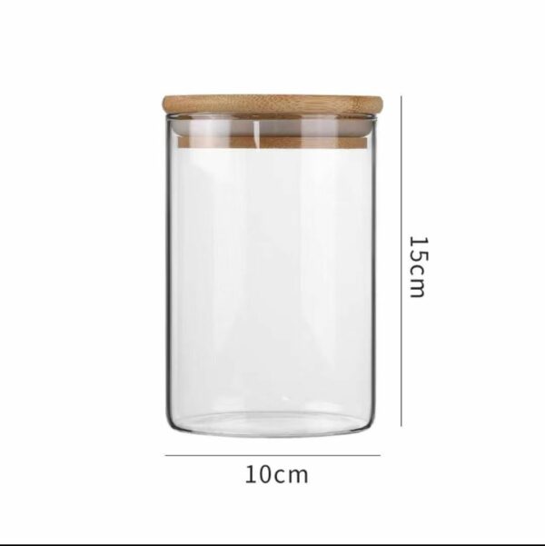 Hũ Thủy Tinh Borosilicate Nắp Tre Đựng Trà