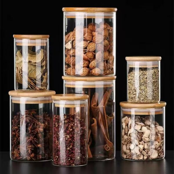Hũ Thủy Tinh Borosilicate Nắp Tre Đựng Trà