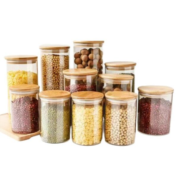 Hũ Thủy Tinh Borosilicate Nắp Tre Đựng Trà