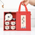 Bộ ấm trà tay bên men tuyết kèm hai hoặc bốn chén