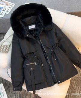Áo parka nữ cổ lông, lót bông dày (mẫu 0004-2212)