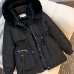 Áo parka nữ cổ lông, lót bông dày (mẫu 0004-2212)