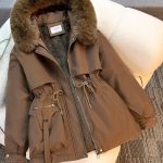 Áo parka nữ cổ lông, lót bông dày (mẫu 0004-2212)