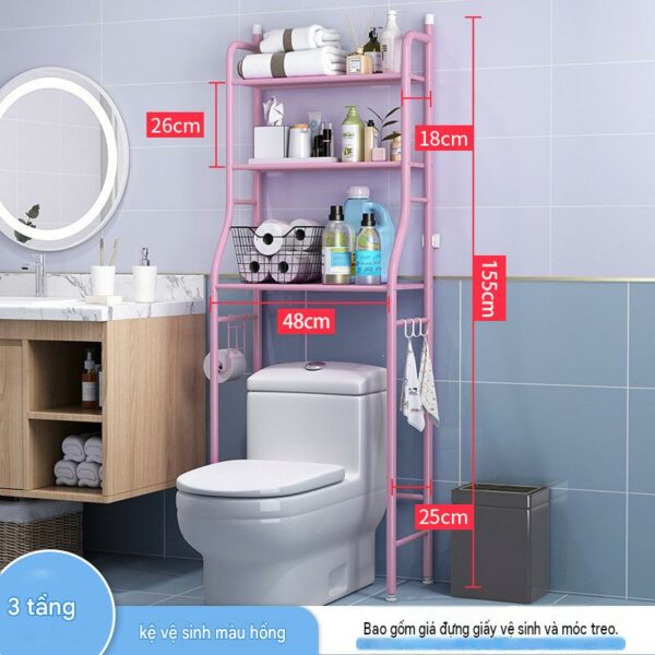 Kệ lưu trữ phía trên bồn cầu ba tầng