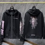 Áo hoodie nam cotton dệt vòng thêu họa tiết