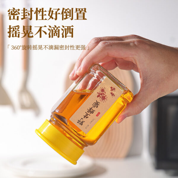 Chai Thủy Tinh Đựng Mật Ong Nắp Vàng Và Đồng