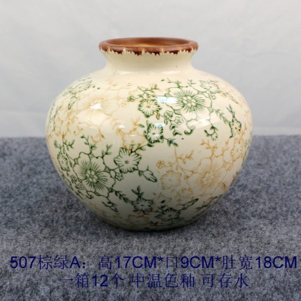 Bình hoa gốm sứ men lam phong cách cổ
