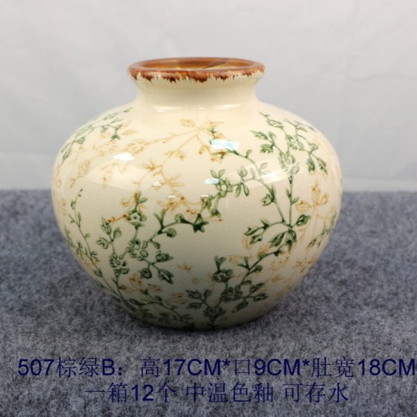 Bình hoa gốm sứ men lam phong cách cổ