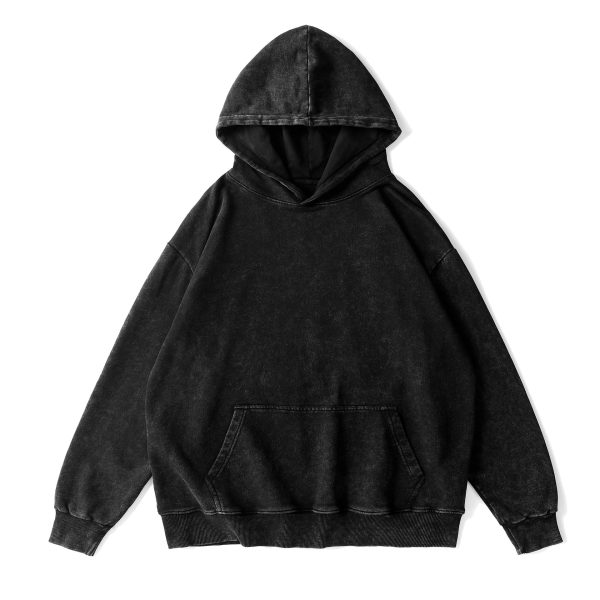 Áo hoodie nam 350 g cotton hiệu ứng vintage
