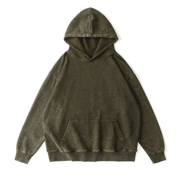 Áo hoodie nam 350 g cotton hiệu ứng vintage