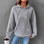 Áo hoodie chui đầu có túi kangaroo nữ