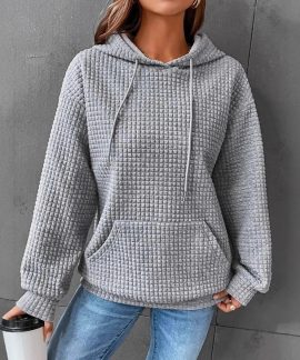 Áo hoodie chui đầu có túi kangaroo nữ