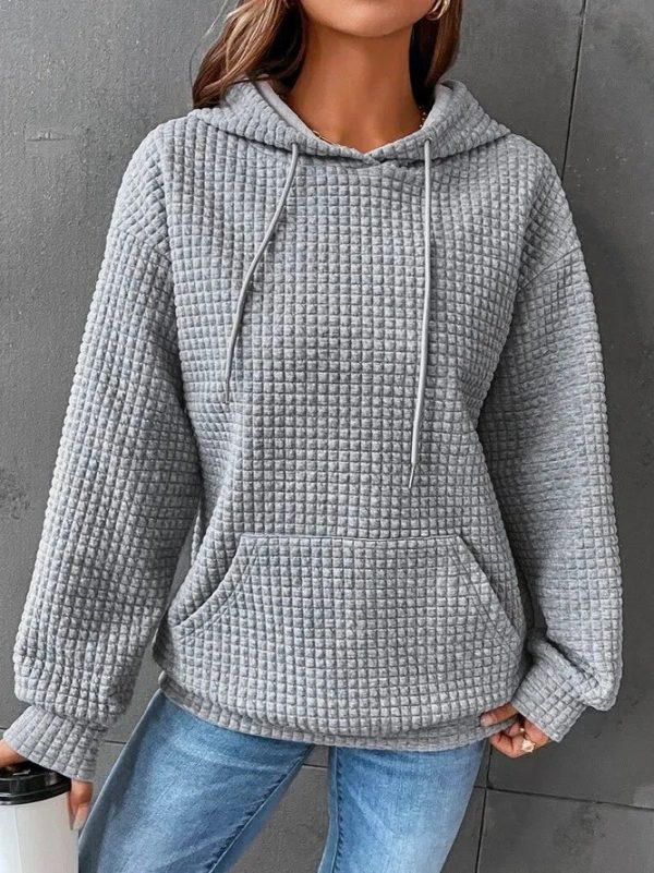 Áo hoodie chui đầu có túi kangaroo nữ