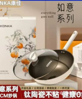 Bộ nồi chảo Konka bằng sắt tinh luyện, không phủ