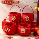 Bộ túi giỏ quà nỉ chủ đề cưới và tân gia
