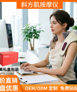Máy massage vai cổ sạc pin, 6 đầu, chườm ấm
