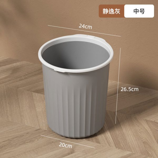Thùng rác nhựa không nắp có vành giữ túi 8–13 L